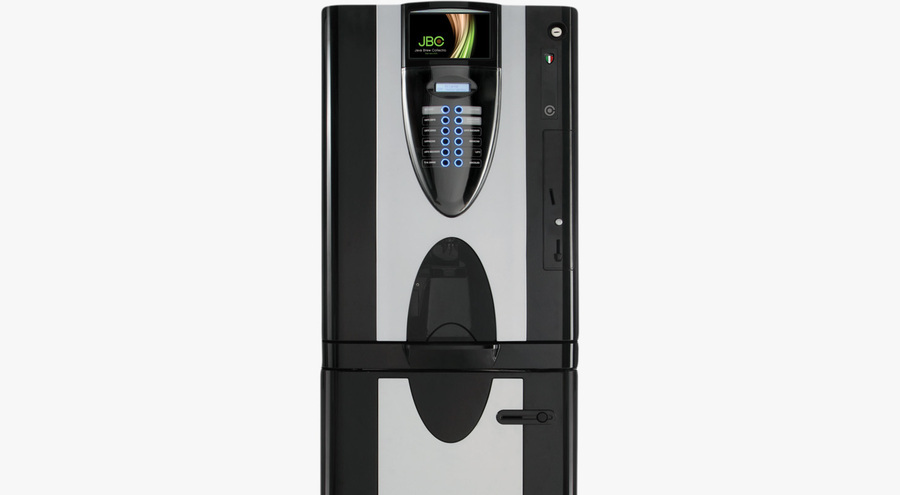Tall 525 Series commercial coffee machine for business locations, a floor-standing unit with keypad drink selection